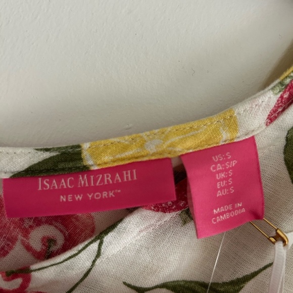 Isaac Mizrahi White Linen Dress with Cherry and Lemon Print - Picture 4 of 4